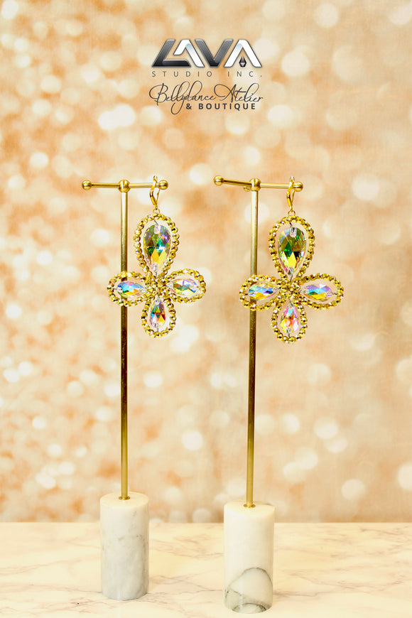 Golden Crystal Earrings