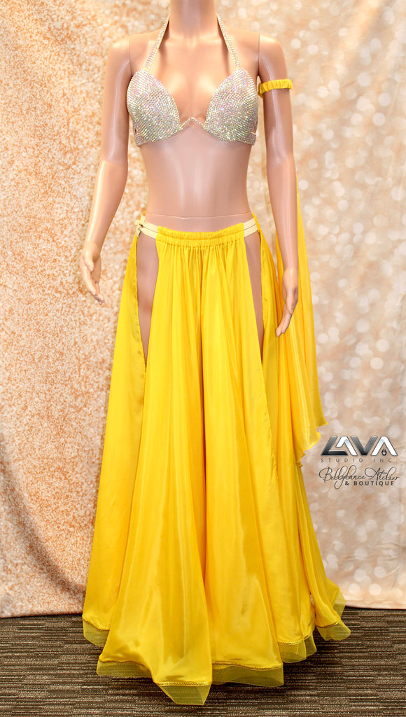 Yellow Panel Skirt w Arm veil