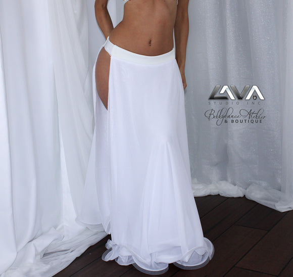 Panel Bellydance Skirt (White) (S)