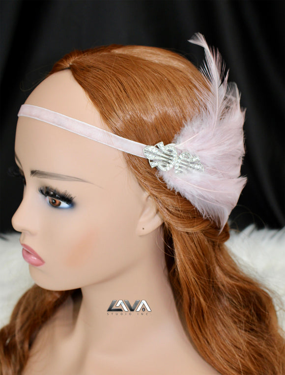 1920s Headband (Soft Pink)