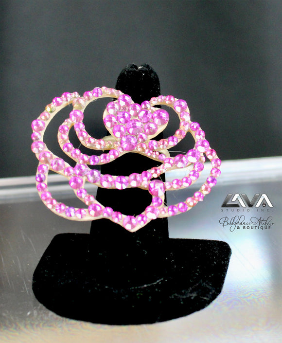 Pink Rose Crystal Ring